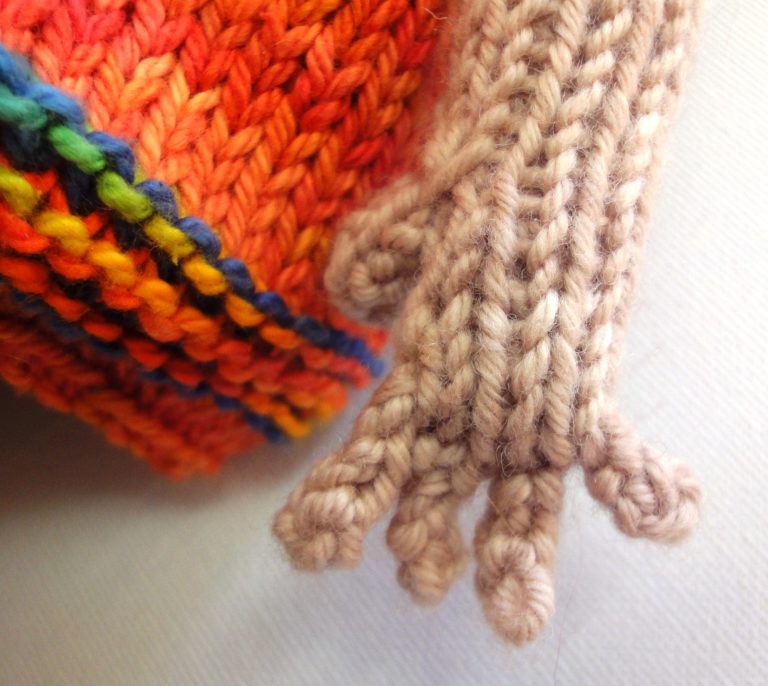 A ColourSpun knit doll kit, this one is called Aine and has fingers and toes