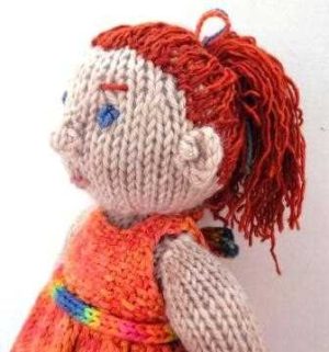A ColourSpun knit doll kit, this one is called Aine and has fingers and toes