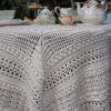The Neave Collection's The Snow Drop crochet table cloth / throw