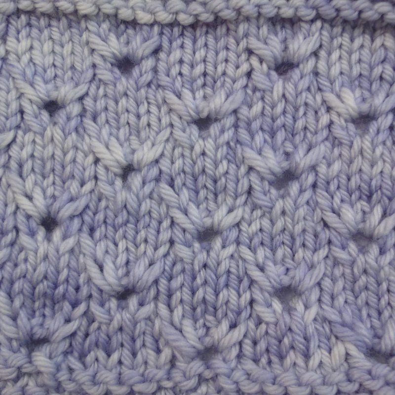Broderie Anglaise - knit stitch