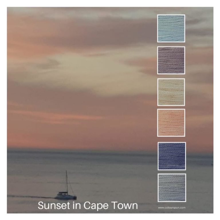 Sunset in Cape Town is a Colour Stack of 6 colours inspired by a pink sunset over the Atlantic ocean
