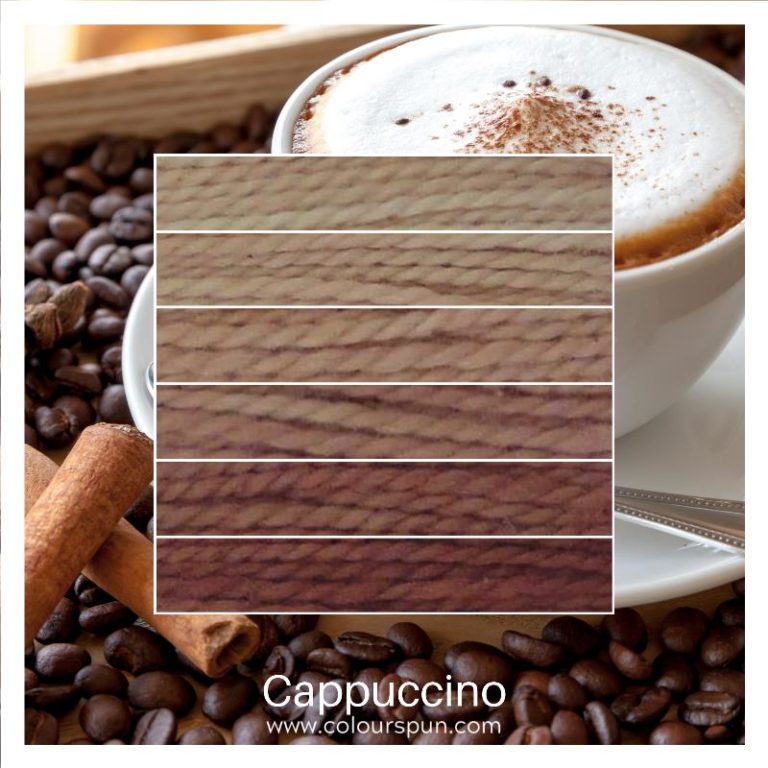 Cappuccino ombre stack. 6 shades of a colour from light to dark.