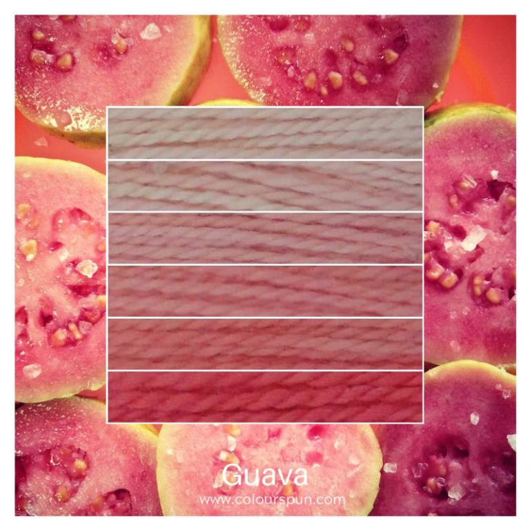 Guava ombre stack. 6 shades of a colour from light to dark.