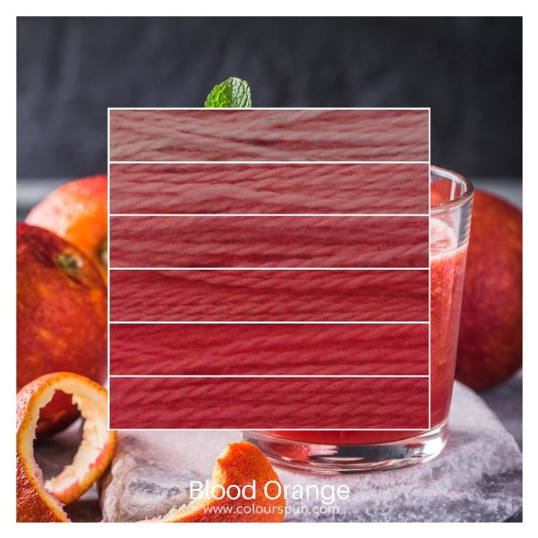Blood Orange ombre stack. 6 shades of a colour from light to dark.