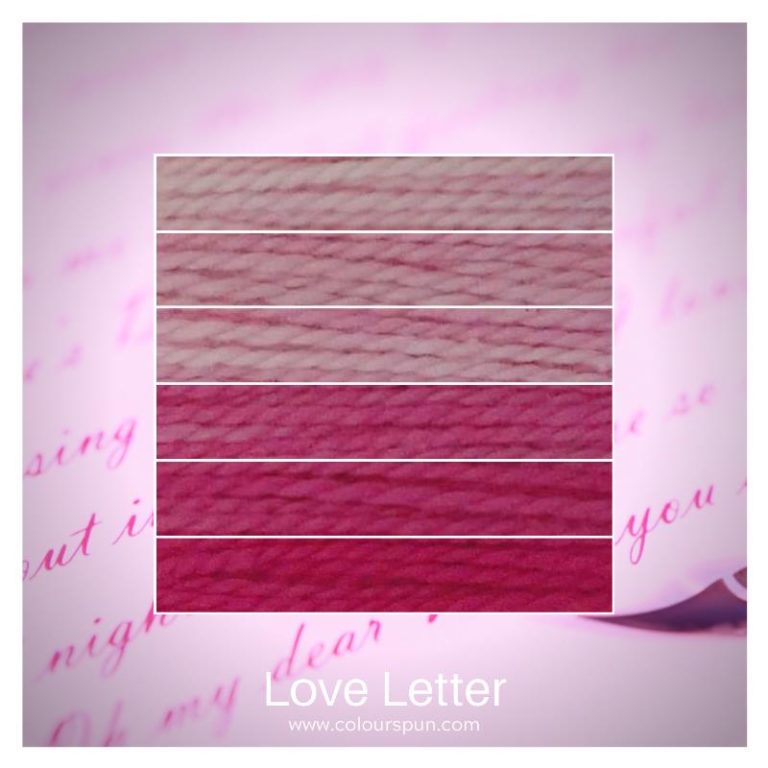 Love Letter ombre stack. 6 shades of a colour from light to dark.