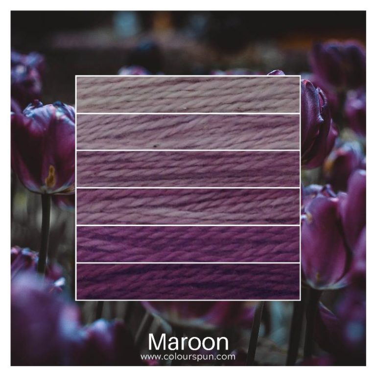 Maroon ombre stack. 6 shades of a colour from light to dark.