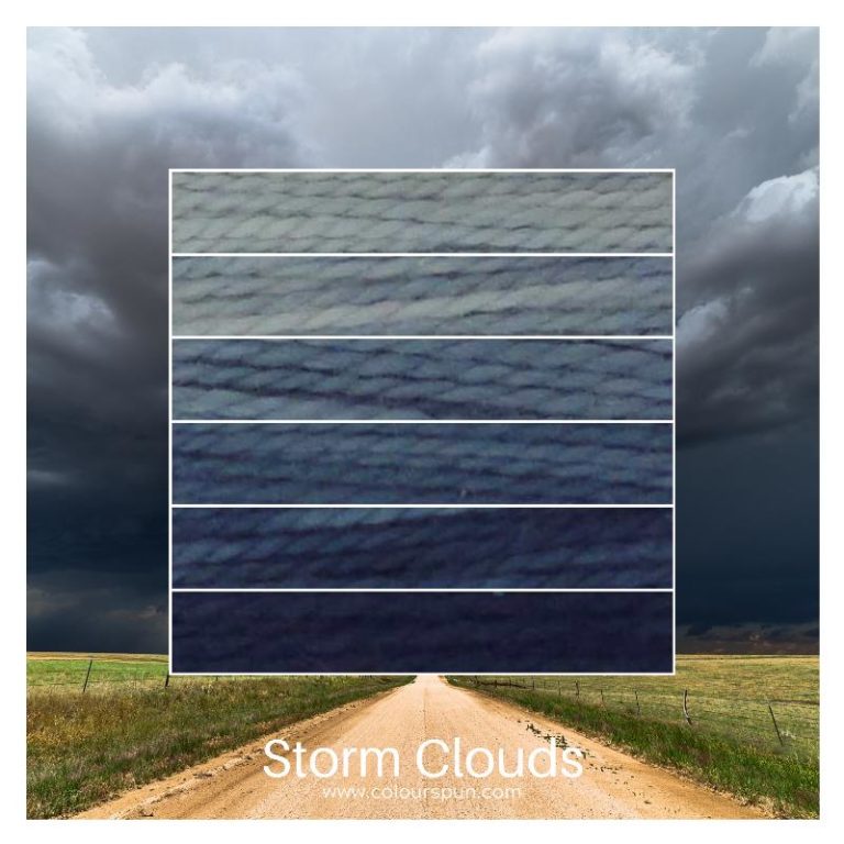 Storm Clouds ombre stack. 6 shades of a colour from light to dark.