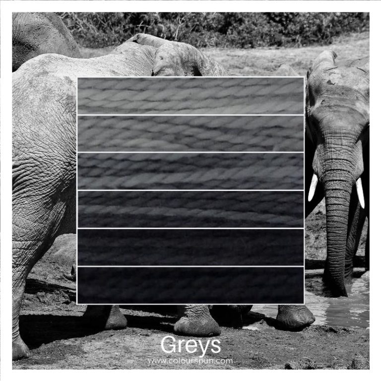 Greys ombre stack. 6 shades of a colour from light to dark.