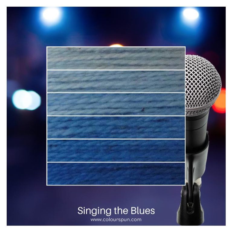 Singing the Blues ombre stack. 6 shades of a colour from light to dark.