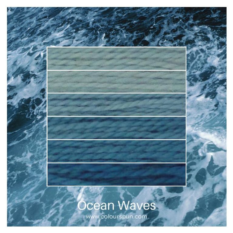 Ocean Waves ombre stack. 6 shades of a colour from light to dark.