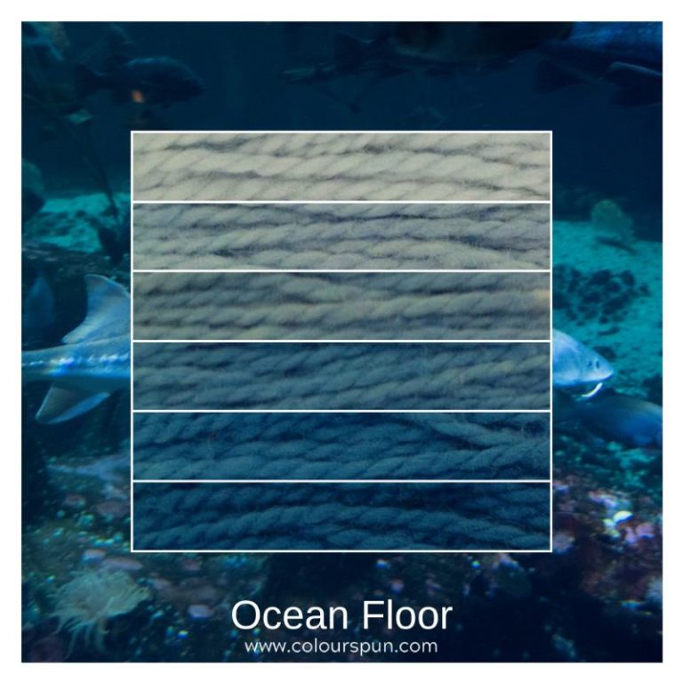 Ocean Floor ombre stack. 6 shades of a colour from light to dark.