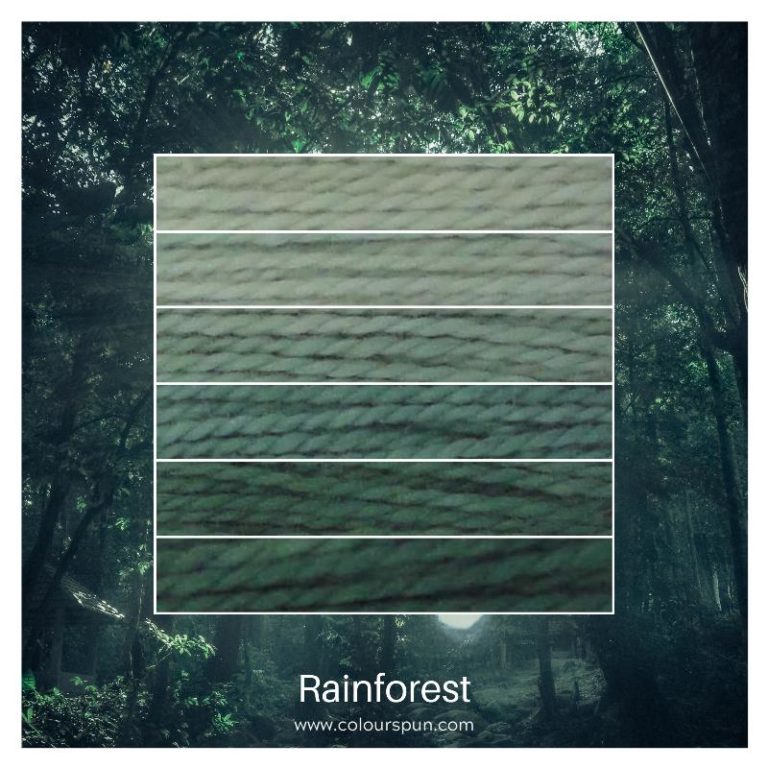 Rainforest ombre stack. 6 shades of a colour from light to dark.