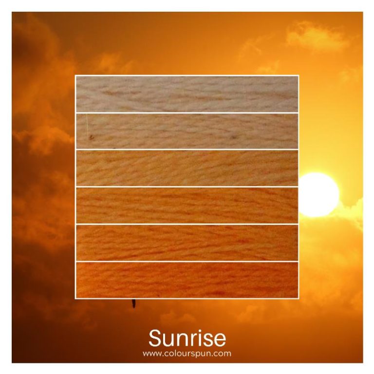 Sunrise ombre stack. 6 shades of a colour from light to dark.