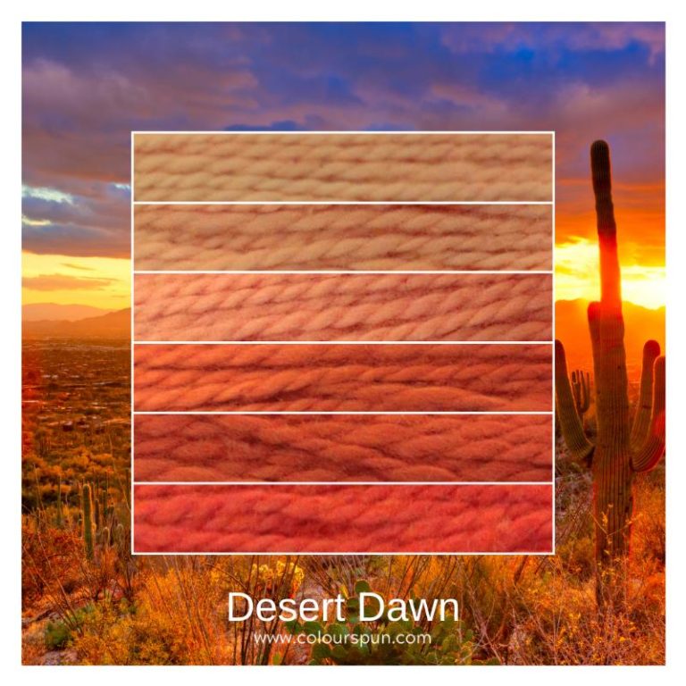 Desert Dawn ombre stack. 6 shades of a colour from light to dark.