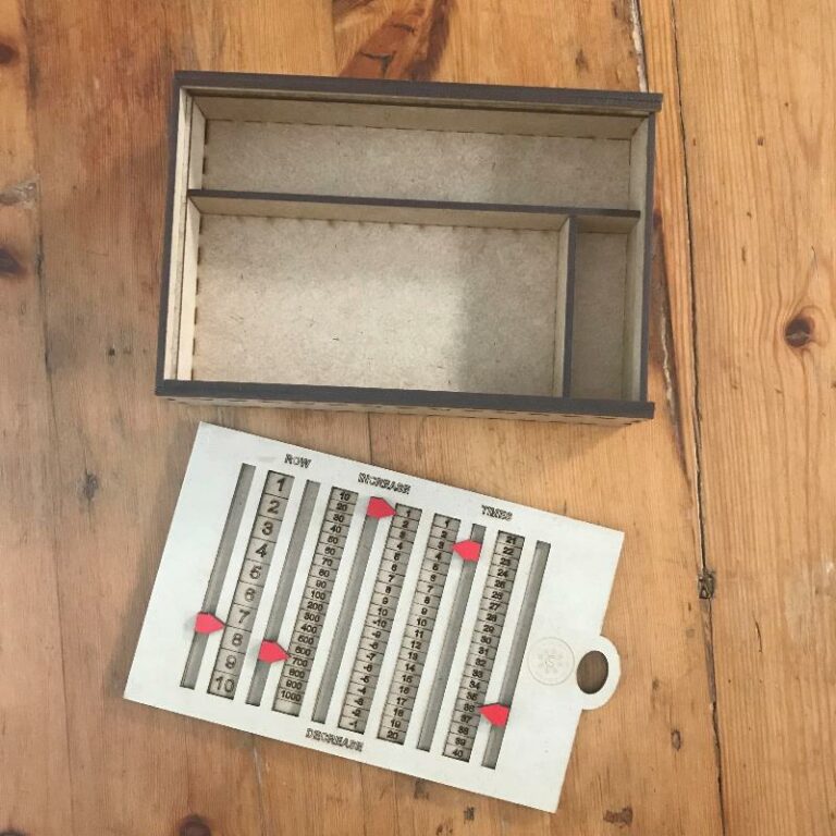 Knit and Crochet Counting Tool notions box showing inside of box