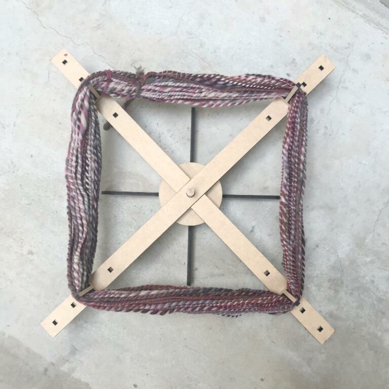 Amish Style Yarn swift with yarn