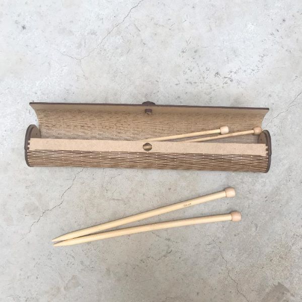 Knitting Needle case open with needles