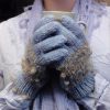 Ladies Gloves - baby blue and shifting sands